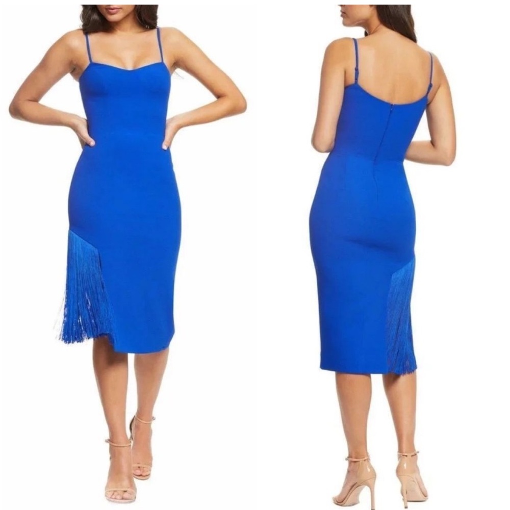 Dress the Population Vibrant Blue Midi Dress